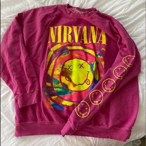 Urban Outfitters Pink Nirvana Crewneck